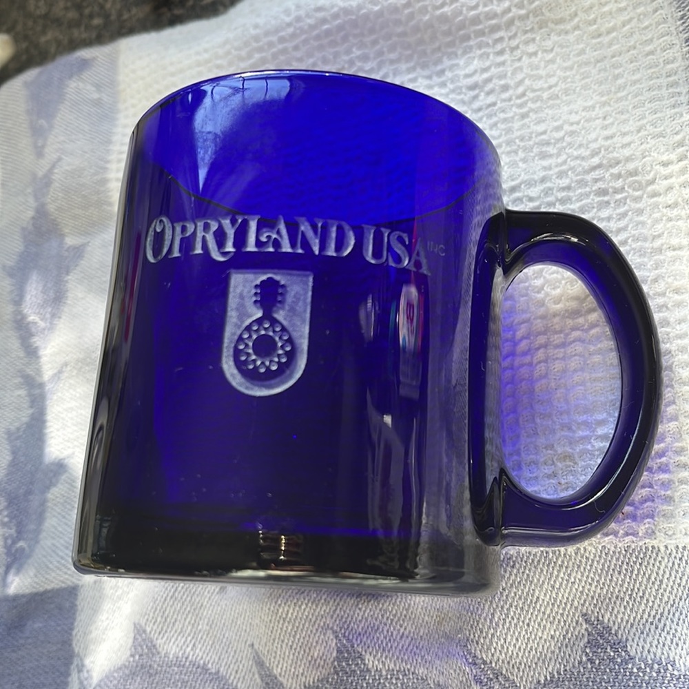 Vintage Cobalt Opryland glass mug